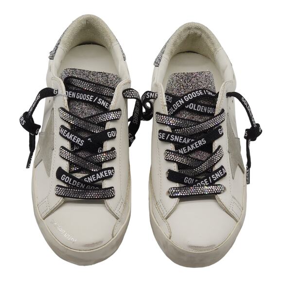 Golden Goose Super Star Classic Leather Sneakers with Swarovski Crystals - Picture 4 of 8